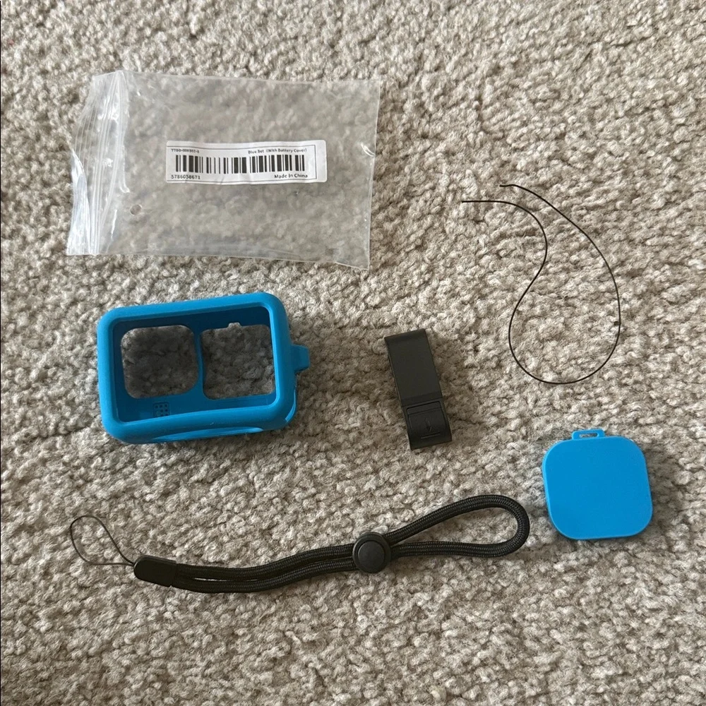 NWT: Blue Silicone Go Pro Hero 9/10/11/12 Camera Case with Accessories